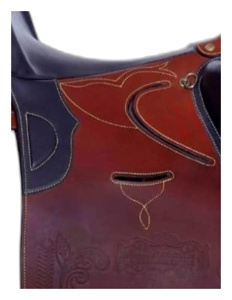 Selle de cheval en cuir australien de qualité supérieure, style western, avec quincaillerie en laiton, arceau en bois, tapis de selle embossé, selle d'équitation - Product Image 6