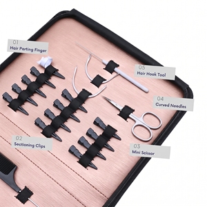 Kit d'outils avancés pour extensions capillaires : Pince à sertir micro-anneaux, Pince à retirer les nano-anneaux, Pince à sceller les bandes, Coupe-fil de fusion, Peigne, Pinces - Product Image 5