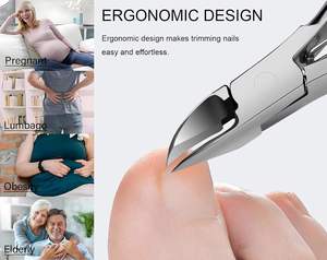 Coupe-ongles de luxe pour podiatre, pince à ongles incarnés épais, lame étroite de 12 mm, outil de pédicure en acier inoxydable, mâchoire large - Product Image 1