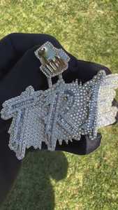 Colgante de Lujo de Plata de Ley 925 con Moissanita VVS, Chapado en Oro de 18K, Certificado GCI e IDGL, Estilo Hip Hop, Doble Capa, Dos Tonos - Product Image 5