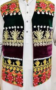 Elegante Chaleco Tradicional Afgano para Hombre, Informal, Otoñal, Transpirable, de Lana, sin Mangas, con Bordado a Mano, para Eventos Culturales y Bodas - Product Image 4