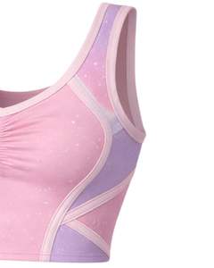 ชุดเซ็ตทูพีซสีชมพูลาเวนเดอร์สำหรับผู้หญิง เสื้อครอปแขนกุดคอกว้าง แต่งลายพิมพ์ กระโปรงมินิสั้นเอวสูงทรงเข้ารูป เหมาะสำหรับใส่ในช่วงฤดูร้อน - Product Image 4