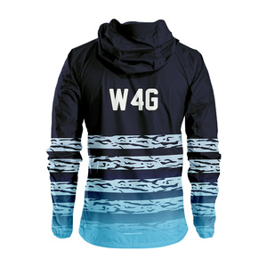 Custom Sublimated Hooded Nylon Coated Eco Friendly Zip Up Windbreaker <b>Jacket</b> <b>Lightweight</b> Waterproof Outdoor Sports Wear - Product Image 2