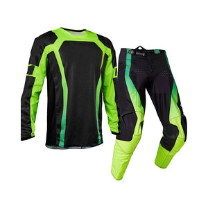 Set Maglia e Pantaloni da Motocross per Uomo, Nero e <span class=keywords><strong>Verde</strong></span>, Manica Lunga, Asciugatura Rapida, in Poliestere, Abbigliamento da Fuoristrada per Tutte le Stagioni - Product Image 2