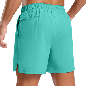 Shorts pour hommes en tricot personnalisé, taille mi-haute, avec logo frontal, cordon de serrage, poche zippée, respirants, séchage rapide, légers, en Spandex/Polyester - Product Image 2