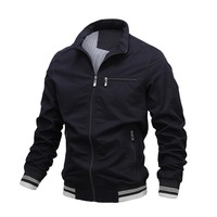 Blouson coupe-vent décontracté tricoté pour homme à col montant avec fermeture éclair – Tissu toile coupe-vent et respirant – Nouvelle collection été très demandée