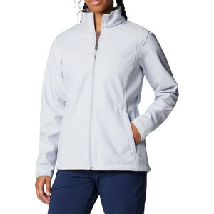 Chaqueta Cortavientos Gris Claro para Mujer, Manga Larga, Cierre de Cremallera, Cuello Alto, Color Sólido, Estilo Casual, Largo Regular - Product Image 5