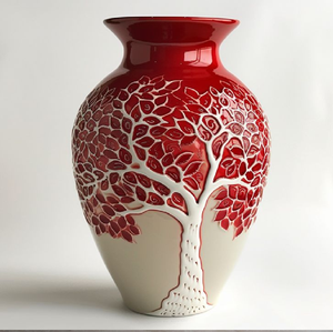 Vase globe en céramique bleu marine classique et blanc à motifs floraux, qualité supérieure disponible à prix de gros. - Product Image 4