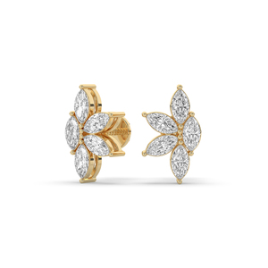 ต่างหูเพชรเลี้ยงในห้องปฏิบัติการ 0.60 กะรัต ทรงมาร์คีส์ ทอง 14K น้ำหนักเบา ดีไซน์โดดเด่น แฟชั่นทันสมัย ขายส่ง - Product Image 2