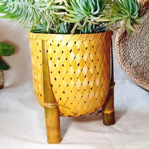 Raised bamboo planters handmade <b>weaving</b> plant <b>basket</b> stand commercial planter stands low price - Product Image 6