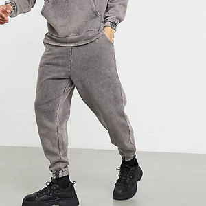 กางเกงขายาวผู้ชายทรงลำลอง ระบายอากาศได้ดี มีเชือกผูกเอว ป้องกันรอยยับ ล้างสีแบบแอซิด ดีไซน์ใหม่ทันสมัย สีพื้นเรียบง่าย สวมใส่สบาย - Product Image 4