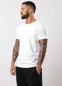 100% <b>Linen</b> Factory <b>Top</b> Quality Custom Logo Men's Blank Comfortable Fabric Loose Fit Work Out Casual Home Wear T-shirt - Product Image 3