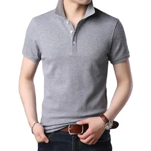 <b>Men's</b> 100% Cotton <b>for</b> Polo <b>Shirt</b> Summer Slim Sleeves High Quality Plain Golf Casual Smart Embroidered Anti-Wrinkle Solid Pattern - Product Image 1