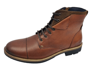 Botas Chukka Dlords Grant Brown de Cuero Genuino, Altura al Tobillo, Punta Redonda, Cierre con Cordones, Suela de Goma, Entresuela de EVA, Transpirables, para Todas las Temporadas - Product Image 4