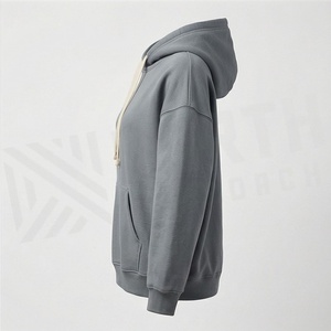 Drop-shoulder Winter Women's Customized Color Cotton Eco-Friendly Fleece Casual Long Sleeve Hooded Pullover Streetwear - Product Image 3