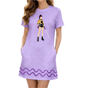 Vestido de Verano para Mujer, Personalizado, de Manga Corta, Cuello Redondo, con Lentejuelas y Bordado, Casual, Transpirable, con Bolsillos, Venta al Por Mayor - Product Image 2