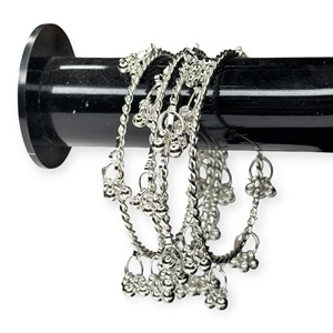 New 2026 Viral Trendy Designer <b>Silver</b> Plated Kashmiri Jhumki Ghungroo <b>Bangles</b> Wedding Party Wear Premium Wholesale Price - Product Image 1