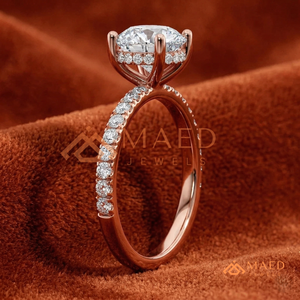 Élégante bague de mariage croisée en or rose plaqué, avec moissanite diagonale romantique, bijou de mariée unique en or rose - Product Image 4