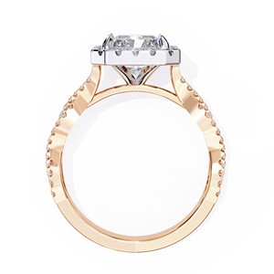 Bague de fiançailles, de mariage ou d'anniversaire en or massif 14 carats avec diamant de laboratoire taille radiant 3 carats, création de luxe - Product Image 3