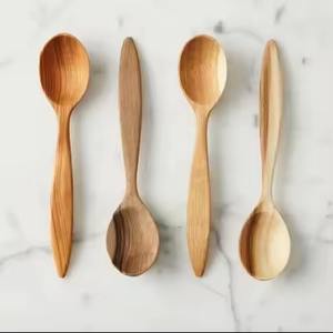 Cuchara de madera natural para servir comida, cocinar y cenar - Product Image 4