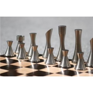 Luxury Modern Metal <b>Chess</b> Set Wooden Folding <b>Board</b> High End Brass Wooden <b>Chess</b> <b>Game</b> Set Professional Minimalist Chessmen Set - Product Image 4