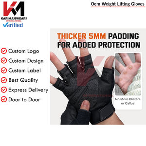 Gants de musculation personnalisés avec logo, rembourrage résistant aux chocs pour l'entraînement en salle de sport industrielle, vente en gros en usine - Product Image 3