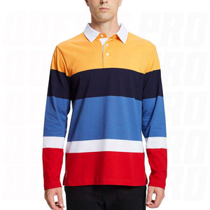 Polo de rugby en coton épais de qualité supérieure, uniformes scolaires classiques rayés, polo surdimensionné, polo de rugby personnalisé - Product Image 4