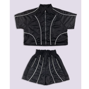 Ensembles de chemises pour hommes, vêtements décontractés, polos à fermeture éclair, couleur unie, ensemble chemise et short deux pièces pour l'été, vêtements de haute qualité - Product Image 4