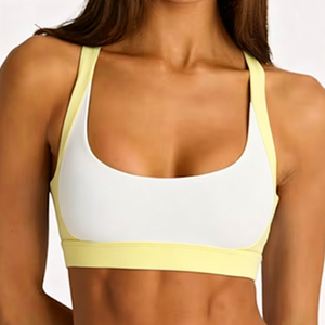 MILIENZ Soutien-gorge de sport pour femme, bleu marine, à bretelles convertibles, taille mi-haute, design torsadé, maintien léger, sans coutures, respirant, pour le yoga et l'activité - Product Image 6
