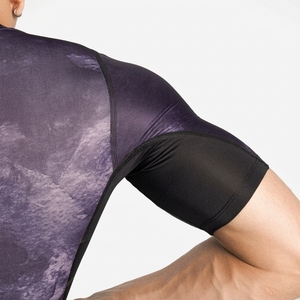 Men's Purple Sublimation <b>Compression</b> Rash Guard Short Sleeve Quick Dry <b>Gym</b> <b>Shirt</b> - Product Image 6