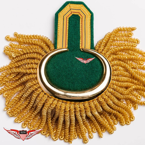 Epaulettes Metálicas Verdes Bordadas KEW, Accesorio Decorativo de Lujo con Flecos para Prendas - Product Image 4
