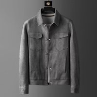 Veste en daim pour homme, style slim fit, col à revers, manches longues, simple boutonnage, vêtement d'extérieur d'hiver, prix usine Chine Bangladesh