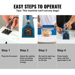 Selladora Manual de Impulso de 16 Pulgadas con Modo de Calentamiento Ajustable, Selladora de Bolsas Retráctiles de ABS para Plástico, Mylar y PE - Product Image 4