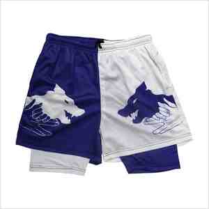 Shorts de sport compressifs en polyester à taille élastique anti-rides avec logo personnalisé pour hommes – Vêtements de performance - Product Image 1