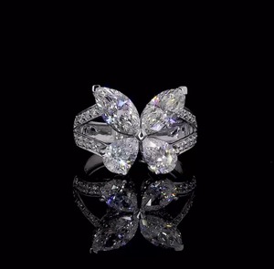 Igi ได้รับการรับรอง CVD แหวนหมั้นเพชรโมอิสสำหรับผู้หญิง14K 18K เครื่องประดับทองรูปไข่ - Product Image 1