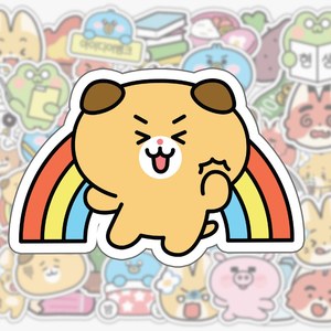 สติกเกอร์ตัวการ์ตูนเกาหลีน่ารัก ขนาด 140x200 มม. สติกเกอร์สัตว์คาวาอิ สำหรับสมุดบันทึก สมุดภาพ แล็ปท็อป ผลิตในเกาหลี - Product Image 1