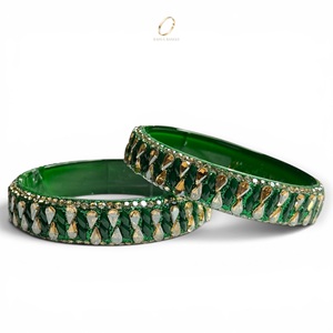 Nouvelle Collection – Bracelets en Verre Vert Foncé Tendance Style Cachemire pour Mariage – Vente Chaude – Fabricant Indien de Bijoux – Vente en Gros - Product Image 3