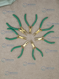 Juego de Pinzas Profesionales para Hacer Joyas, 8 Piezas, Kit de Herramientas Manuales de Precisión, Mango Verde, Acabado Dorado, Embalaje Personalizado - Product Image 3