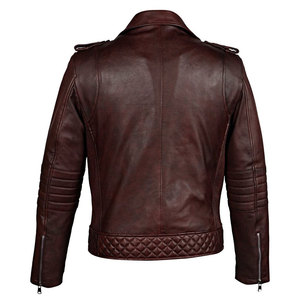 Veste en cuir PU marron foncé pour homme, coupe ajustée, col rabattu, fermeture éclair, manches classiques, style automne - Product Image 4