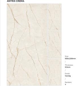 Carrelage en porcelaine texturé effet marbre de luxe 600x1200mm, best-seller, grand format moderne pour salle de bain et villa - Product Image 6