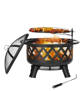 Wooden <b>Burner</b> for Indoor & Courtyard Black Iron Metal Fire Pit Outdoor <b>Wood</b> Burning Fire Pit Bowl for Patio <b>Garden</b> - Product Image 3