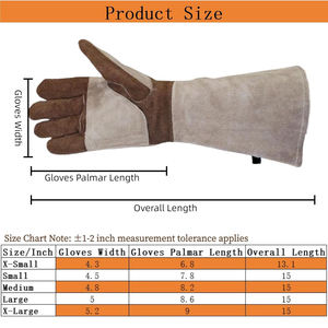 Gants de soudeur en cuir de vachette imperméables et ignifuges pour la protection des mains lors du soudage TIG/MIG - Product Image 4