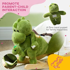 Grande Dinosauro Cavalcabile con Cintura di Sicurezza, 32 Canzoni e Marionetta per Bambini 18-36 Mesi - Verde - Product Image 5