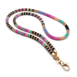 Cordons porte-clés en perles de rocaille - Fournitures artisanales écologiques DIY, logo/couleurs personnalisables, style classique, taille sur mesure - Product Image 5