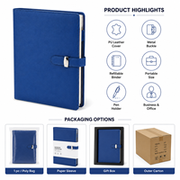 Organiseur de planification A5 personnalisé en cuir PU avec 6 anneaux, carnet rechargeable, fermeture à sangle, pochette pour cartes, attache pour stylo, pour bureau, usine OEM ODM