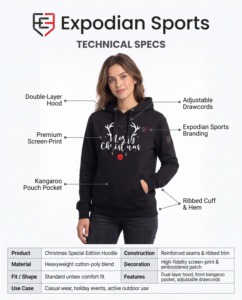Merry Christmas Graphic Print Pullover Hoodie Unisex Hooded Sweatshirt Casual Winter Streetwear Custom Wholesale - Product Image 6