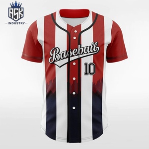 Maillot de baseball à impression numérique, manches courtes, respirant, en polyester, coupe classique, anti-UV, séchage rapide, pour adulte - Product Image 1