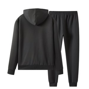 Ensemble de survêtement noir à capuche pour homme, très demandé, avec imprimé tigre bleu, manches longues, joggers décontractés, poches latérales, pour l'automne - Product Image 3