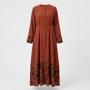 ชุดกิโมโนแบบ OEM ปี 2025 เสื้อคลุมอาบายะ ผ้าโพลีเอสเตอร์เนื้อนุ่ม ยืดหยุ่นสูง หนาขึ้น สำหรับผู้หญิงมุสลิม คอวี แขนยาว เหมาะสำหรับงานปาร์ตี้ รอมฎอน งานแต่งงาน - Product Image 1