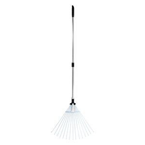Rastrillo de Jardín Resistente con 15 Púas Metálicas, Cabezal Ajustable de 7.5 a 22.4 Pulgadas de Ancho, Mango Largo de 32 a 63 Pulgadas para Césped - Product Image 1